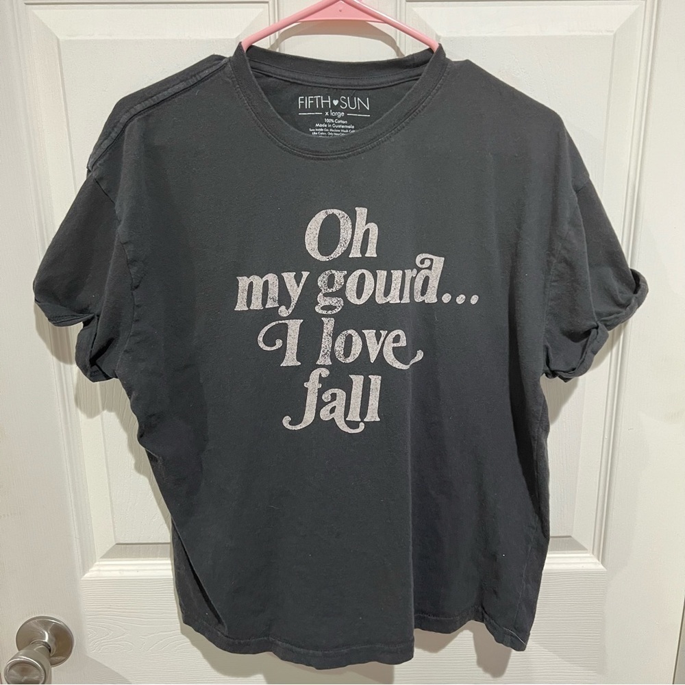 Fifth Sun Oh My gourd I love fall graphic t shirt Xl